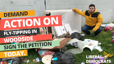 CLLR GREG SPRUCE WOODSIDE FLY TIPPING PETITION